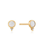Mother of Pearl Stud Earrings in Gold