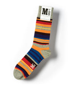 Multi Stripe Fine Mr D London Socks - Grey