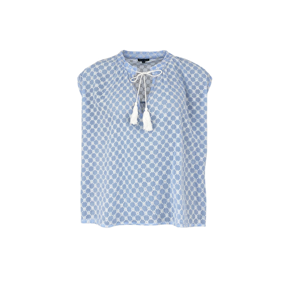Broderie Blouse - Blue