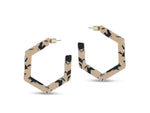 Olivia Hexagon Multi-Coloured Resin Earrings - Cream