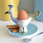Hannah Turner Hand-Made Ceramic Peacock Egg-Cup