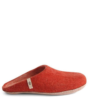 Hand-Made Rusty Red Felted Wool Slippers