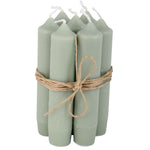 Short Dinner Candle - Dusty Green, Pack of 7