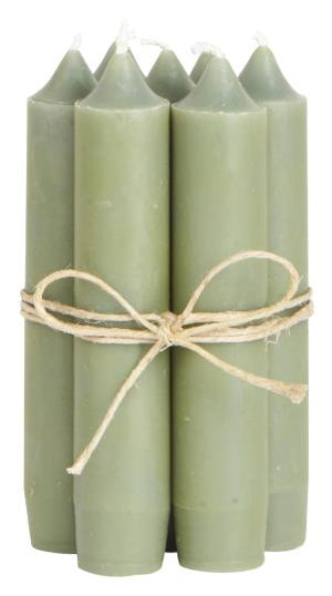 Short Dinner Candle - Olive, Pack of 7