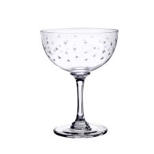 Set of 6 'The Vintage List' Stars Design Crystal Champagne Glasses