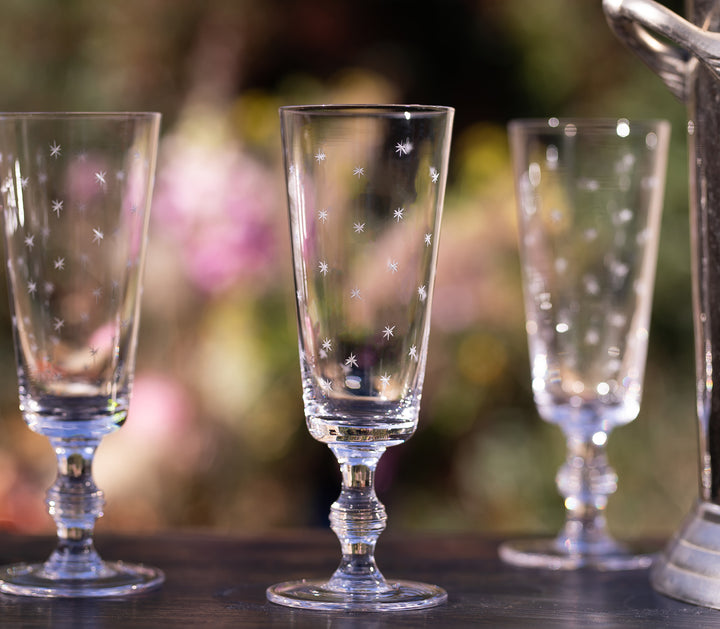 Set of Four Stars Champagne Flutes by 'The Vintage List'