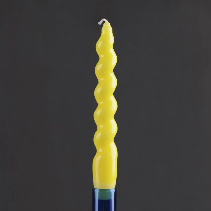 Yellow Spiral Candle 3 Pack