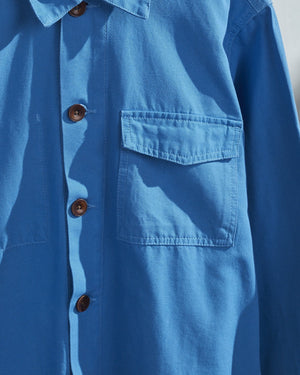 Men's Organic Buttoned Workshirt - Bright Blue