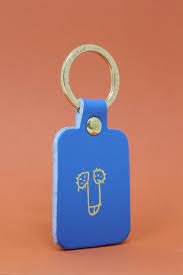 Embossed Leather Willie Key Ring